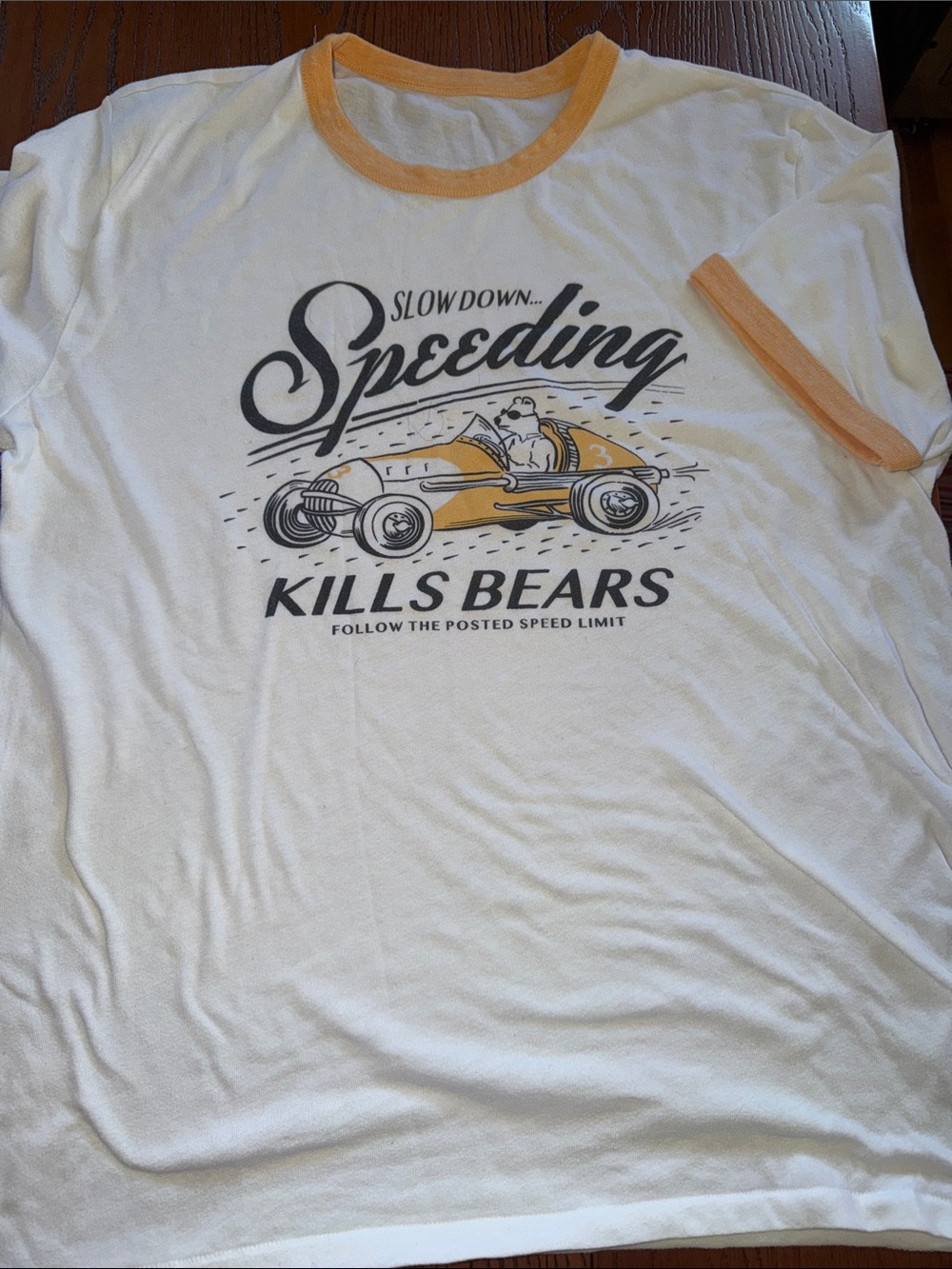 J. Crew White Ringer Tee with Yellow Graphic
